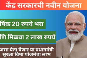 Pradhanmantri surakshya bima yojana in marathi | फक्त 20 रुपयात मिळणार दोन लाखांचे विमा संरक्षण | असा घेता येणार या प्रधानमंत्री सुरक्षा विमा योजनेचा लाभ प्रधानमंत्री सुरक्षा विमा योजना(Pradhanmantri surakshya bima yojana)